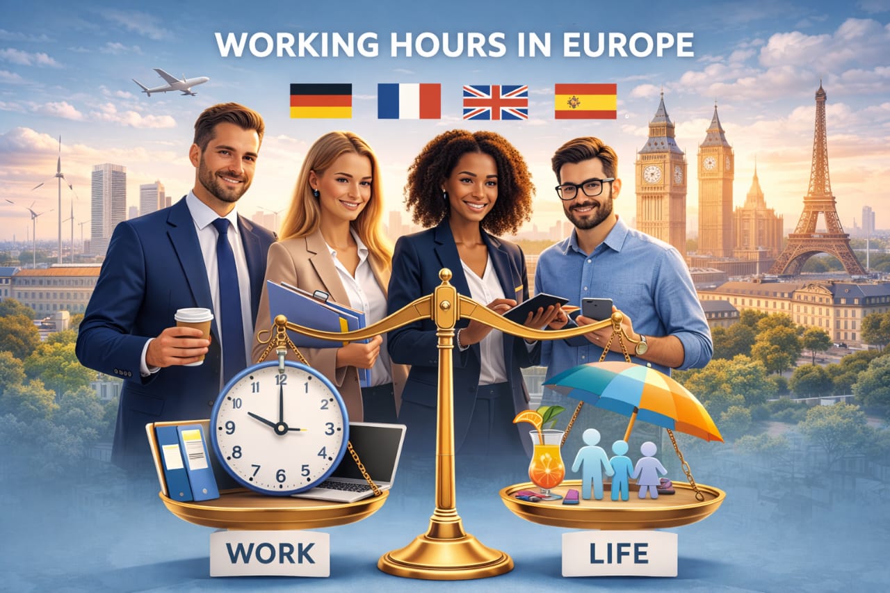Working Hours in Europe: Comparing Work-Life Balance Across Countries 1 Working Hours in Europe weekly limits and work life balance comparison