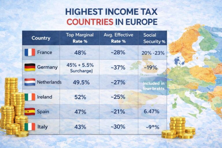 highest income tax countries in europe tax comparison infographic