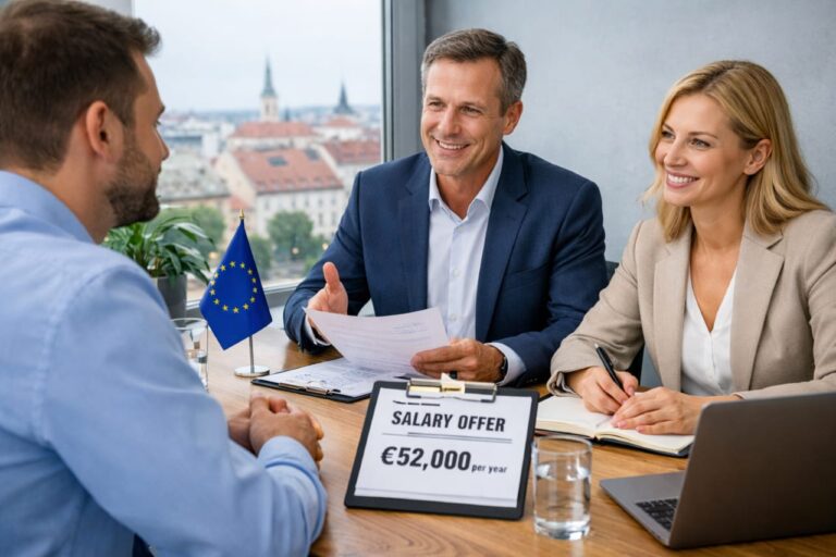 how to negotiate salary in Europe as a foreigner during a job offer meeting