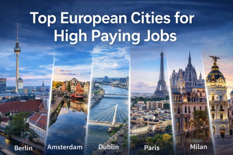 Top European cities for high paying jobs comparison including Munich Dublin Amsterdam Paris and Berlin