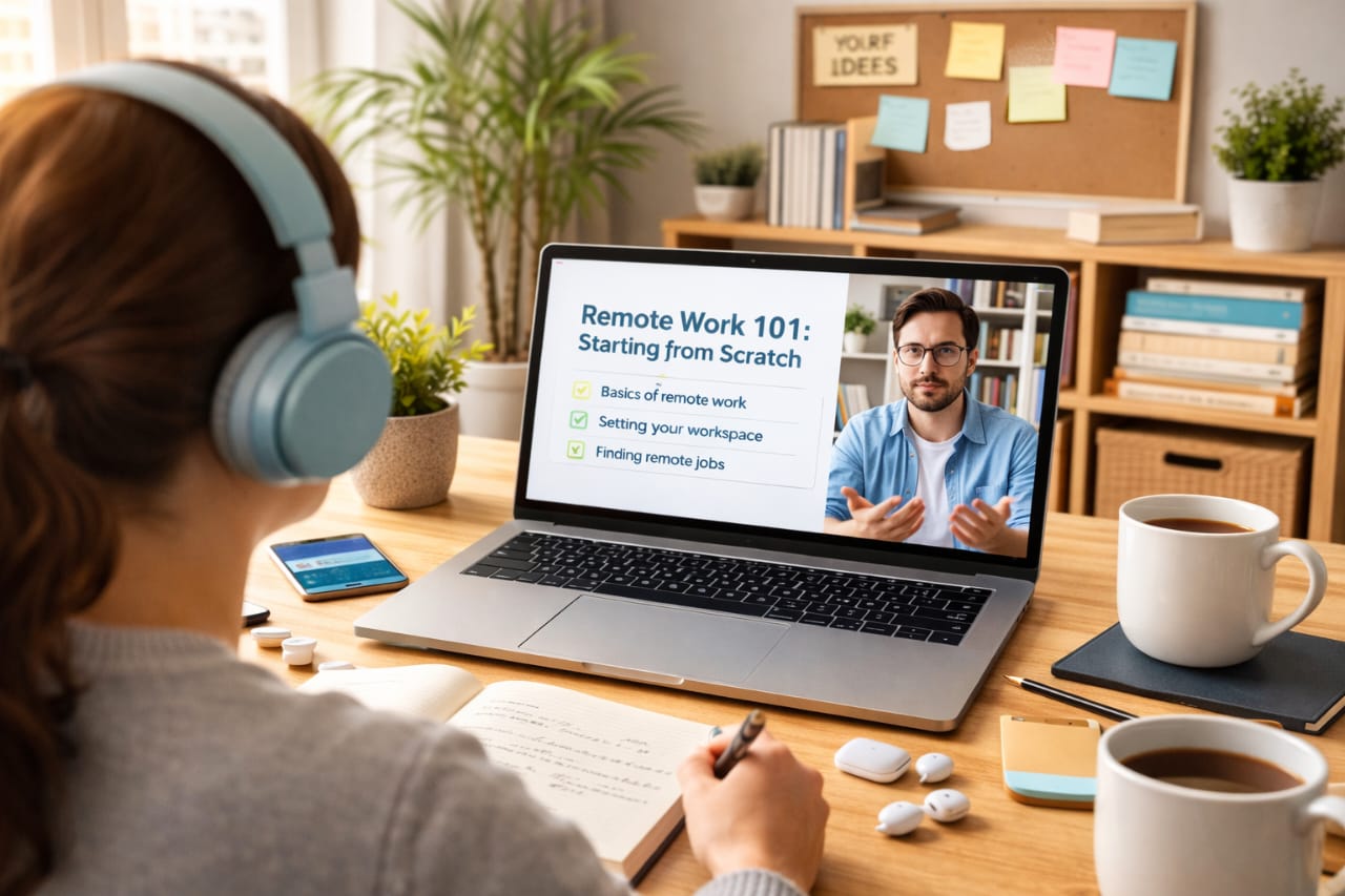 how to start remote work in the UK with no experience beginner remote workspace setup