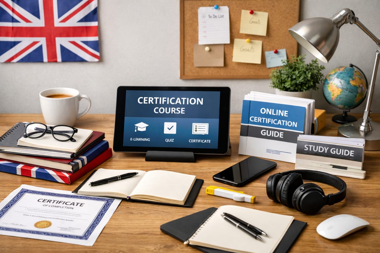 best tech certifications for remote jobs UK cloud cybersecurity data training modern workspace setup