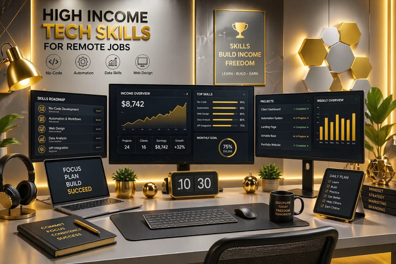 high income AI tools for remote jobs dashboard automation digital workspace