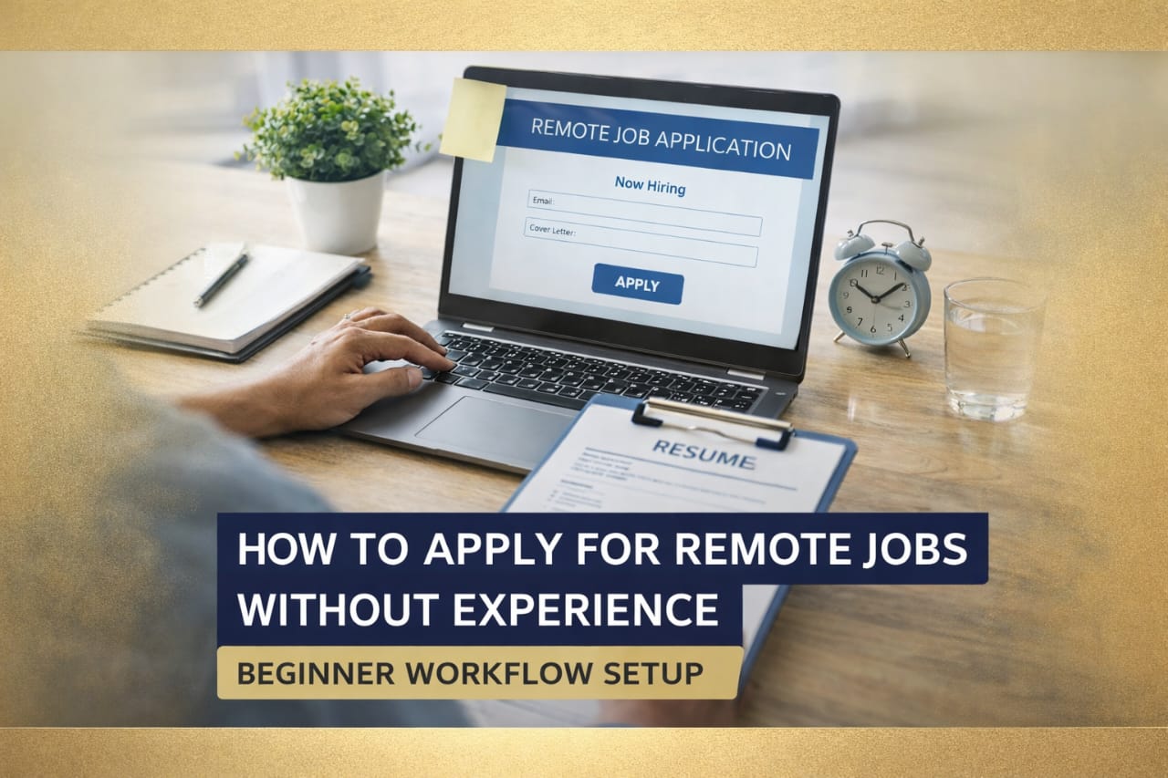 how to get your first remote job without experience beginner workflow setup applying for remote jobs online