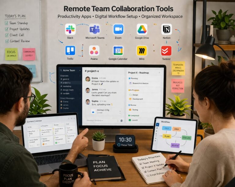 remote work tools and productivity systems collaboration software workflow management workspace